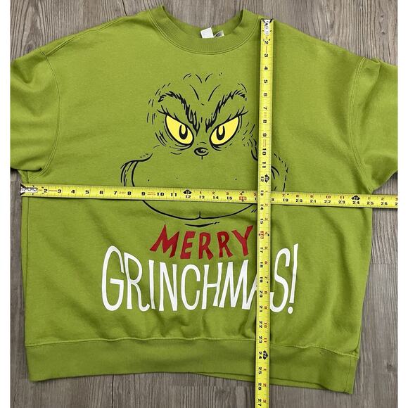 The Grinch H&M Merry Grinchmas! Crewneck Holiday Sweatshirt Women’s Size XL - Picture 2 of 6